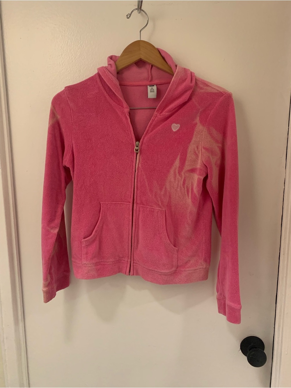 GAP Girls' Pink Zip-Up Hooded Fleece Jacket, size XXL (14-16)
